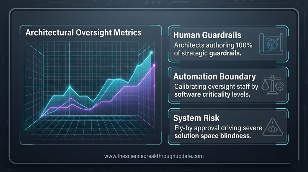 • Technical system infographic comparing human governance levels against cognitive debt risks when managing autonomous AI agents in software pipelines.
