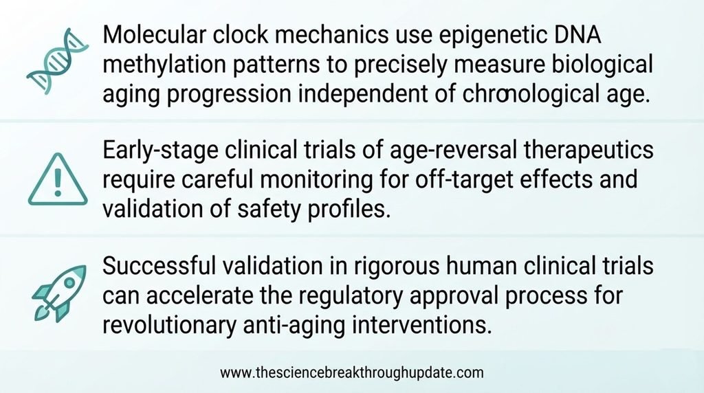 Educational medical infographic layout outlining common answers regarding biological age calculations and genetic data subtraction