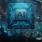 AI Threat Real Way It Eliminates Humanity AI Threat showing central core software network controlling global infrastructure screens
