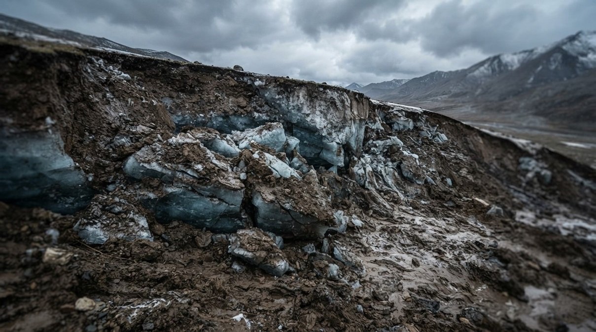 • Permafrost warming causing retrogressive thaw slumps and terrain collapses across the Tibetan Plateau.
