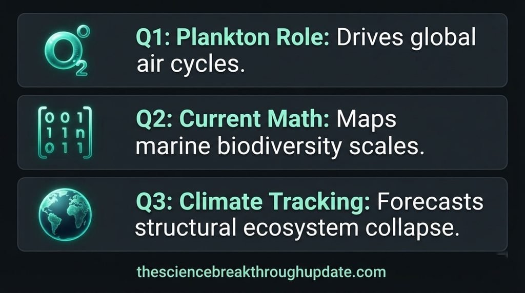  Visual educational explainer screen breaking down three critical questions on maritime physics models and atmospheric stabilization scales