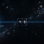 Space Highways Tamed for Earth-Moon Parking Spots Space highways tamed for Earth Moon parking spots showcasing multiple transit vessels anchored on stable orbital corridors near the lunar surface